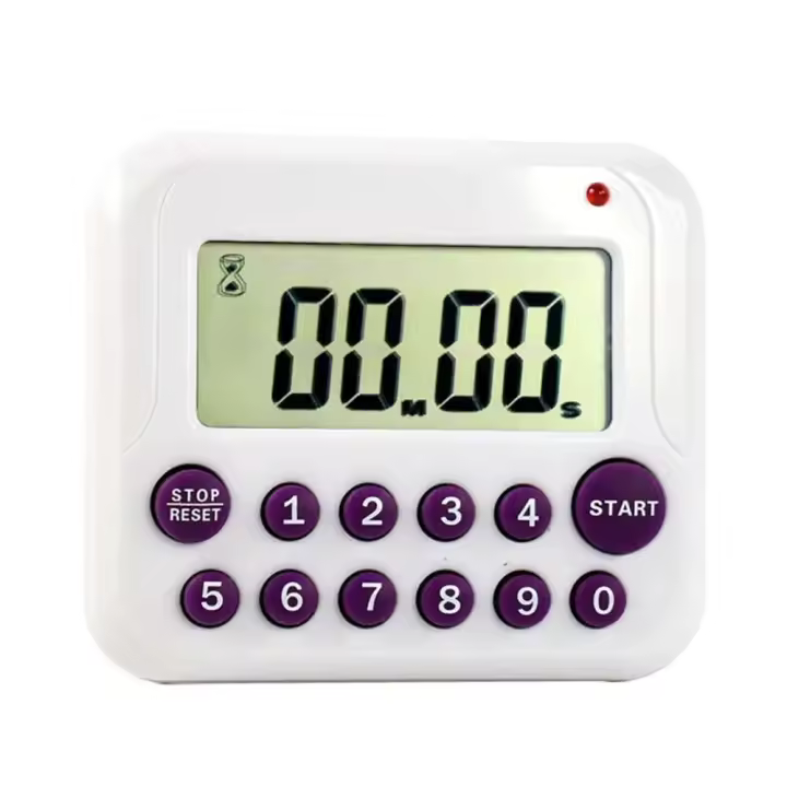 Temporizador eléctrico Digital LCD, deportes escolares, cocina, 12 teclas, cuenta atrás, Stopcontact, despertador magnético de café - 1