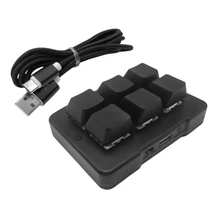 Teclado inalámbrico 623Pro USB programable de 6 teclas para juegos y productividad eficientes con retroiluminación LED - 1