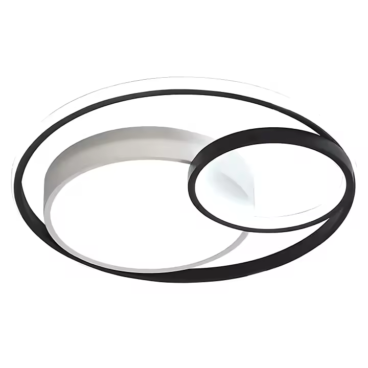 Lámpara de techo LED redonda de aluminio GOECO negro de tres rondas 32,5*32,5*7CM luz blanca 36W - 1