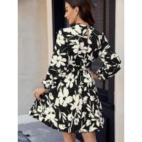 Vestido de Mujer con Mangas Largas y Cuello Medio Alto, Estilo Bohemio, Casual, Elegante, Liquidación, Grande - details 6