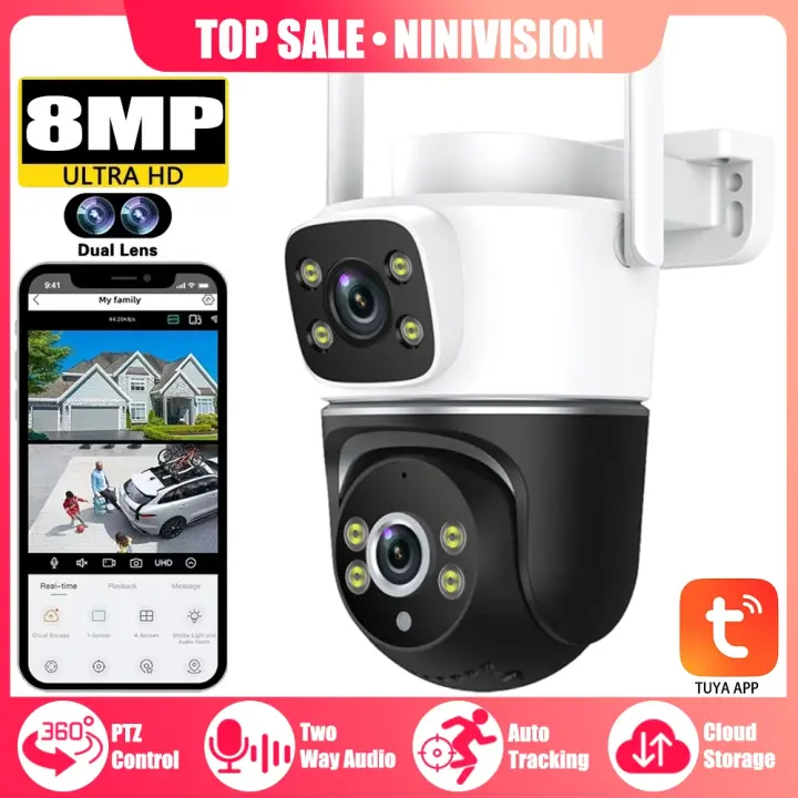 Cámara de Seguridad IP 8MP Smart Life Audio Bidireccional WiFi Seguimiento Automático Tuya - 1