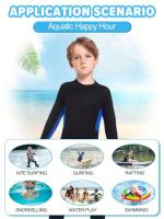 Traje de neopreno de una pieza para niños y niñas, protección solar para hacer esnórquel, nadar y surfear - details 2
