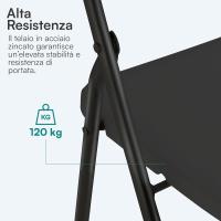 Silla Plegable para Ahorrar Espacio, Silla de Comedor para Interior y Exterior con Estructura de Acero, 42x38x78 cm (Blanco, 6) - details 13