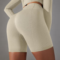 Hamidou-pantalones cortos deportivos de Yoga para mujer, mallas transpirables sin costuras para correr, ciclismo, cintura alta, entrenamiento, gimnasio, Verano - details 32