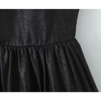 Estilo retro francés verano Spice Girl vacaciones princesa viento malla empalme jacquard liguero vestido cintura delgada falda negra. - details 10