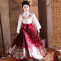 Hanfu, nueva falda con cara de caballo chino para niños, ropa estilo Tang de Año Nuevo para niñas, conjunto de temporada de primavera y otoño - details 0