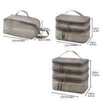 Bolsas de cosméticos de malla con cremallera, bolsa de maquillaje de perspectiva de gran capacidad de 1/2/3 capas, bolsa de lavado multifuncional, bolsa de almacenamiento de doble capa - details 0