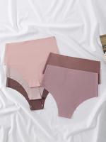 Paquete de 5 bragas de cintura alta sin costuras de colores surtidos, ropa interior y lencería para mujeres - details 4