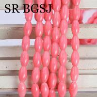 5x9mm blanco rojo rosa Olivary arroz Natural mar bambú Coral suelto DIY hallazgos fabricación de joyas cuentas de semillas hebra 15" - details 5