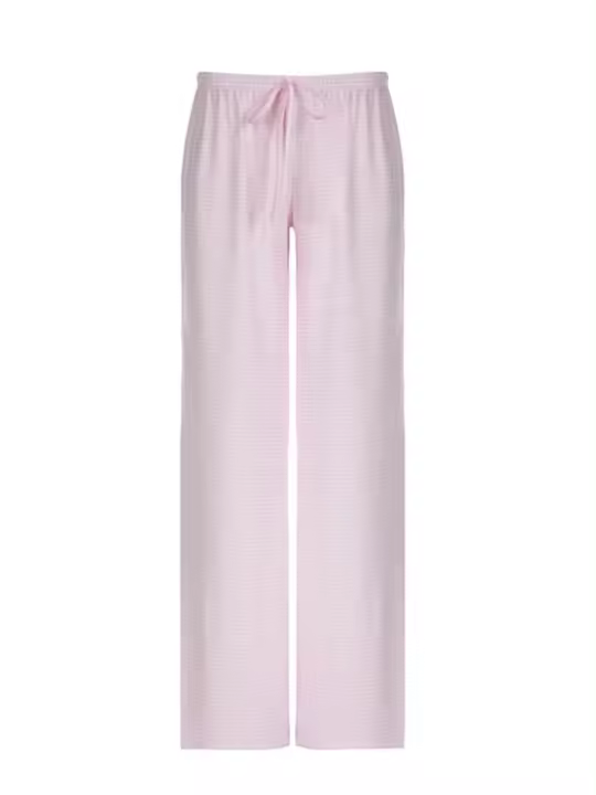 Pantalones de punto de pierna ancha a rayas con cintura elástica para mujer, novedad en la moda 2025 - 1
