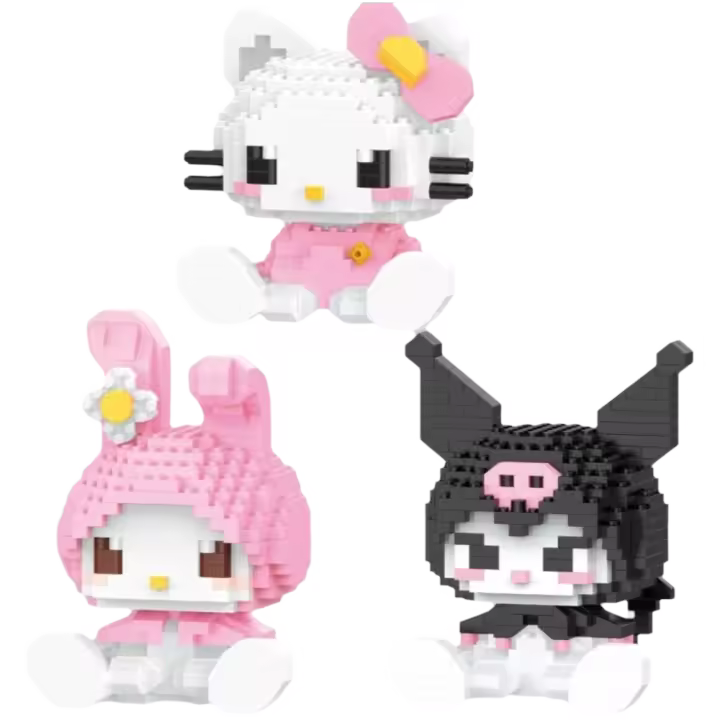 Sanrio Anime Hello Kitty My Melody Cinnamoroll Pompompurin Kuromi amigos bloques de construcción ladrillos niña niños chico juguete para regalo Set - 1