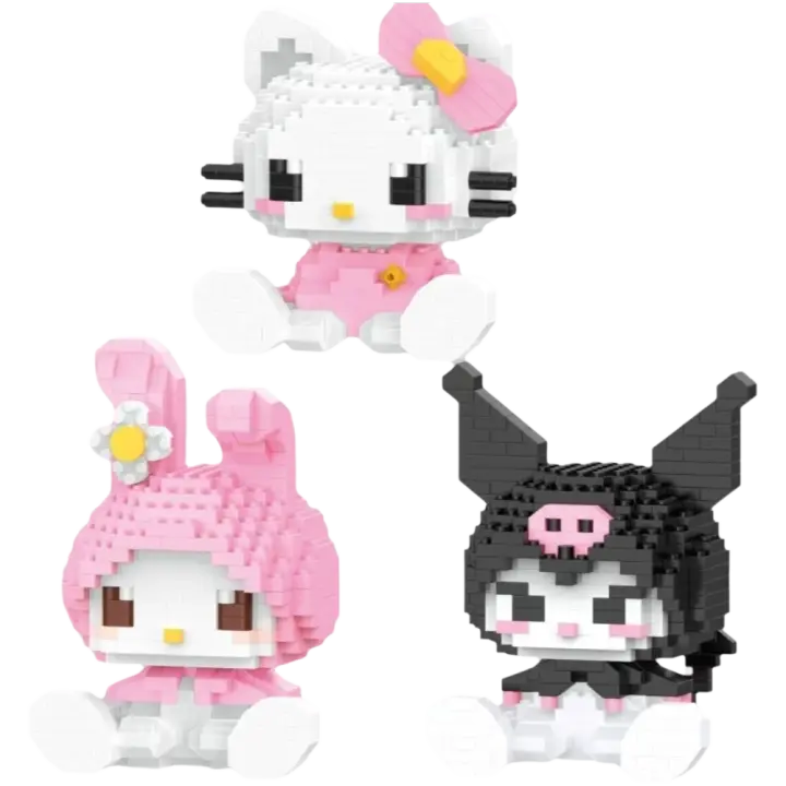Sanrio Anime Hello Kitty My Melody Cinnamoroll Pompompurin Kuromi amigos bloques de construcción ladrillos niña niños chico juguete para regalo Set - 1