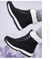 Botas de nieve cálidas para mujer, zapatos de media caña para clima frío, zapatos de felpa para exteriores, zapatillas antideslizantes de invierno - details 13