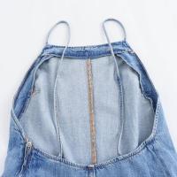 BUNO-moda para mujer, Mini monos con cremallera y espalda descubierta azul vaquero, monos Vintage con tirantes finos y cuello cuadrado, monos elegantes para mujer - details 9