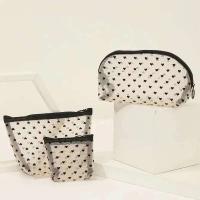 Bolsa con cierre de malla de nailon para cosméticos, organizador de artículos de tocador en forma de corazón, bolsas de maquillaje, multifuncional, lápiz labial, monedero - details 2