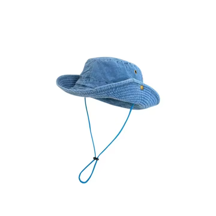 Sombrero de vaquero occidental de ala grande informal, visera de protección solar, sombrero de pescador, estilo coreano Y2K, sombrero de protección solar para viajes - 1