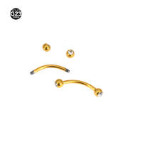 Anillo de titanio para Piercing corporal, barra curvada para ceja, Tragus, hélice, oreja, vientre, labio, 10Mm, 16G, 1 unidad, 23 titanio - details 2