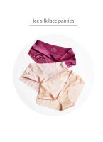 Conjunto de bragas caladas sin costuras para mujer, ropa interior cómoda de encaje, bragas deportivas de tiro bajo, lencería suave para mujer, 3 uds./lote - details 3