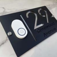 Placa de Dirección de Casa Moderna de Acrílico Gris Brillante Personalizada para Decoración de Pared Ideal para Meubles y Hardware - details 14