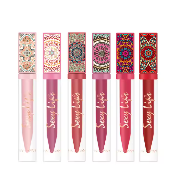 Gloss de Labios Mate Rosa Estilo Bohemio Duradero Impermeable Labial Hidratante No Pegajoso de Color Vibrante - 1