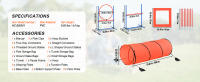 SucceBuy Equipo de entrenamiento de agilidad para perros, obstáculos altos ajustables, postes de tejido, túnel, anillo de salto, caja de pausa, silbato, cuenco plegable, kit de carrera de obstáculos para cachorros con 2 bolsas - details 6