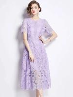 Elegante Vestido de Verano de Encaje Vintage JAMERARY Manga Corta, Espalda Elegante, Moda para Mujeres - details 11