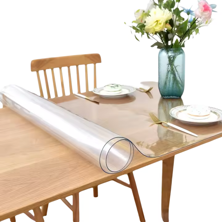 Mantel transparente de PVC, tapete resistente al calor y al aceite para mesa de comedor, 1 unidad - 1