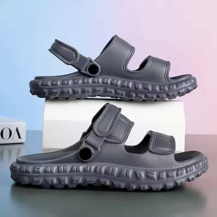 Sandalias para hombre, nuevo estilo de verano, fáciles de usar con sensación de pisar caca, zapatos de playa simples e informales, antideslizantes de doble uso - 1