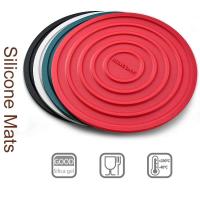Posavasos multiusos de silicona de tres pies, tapetes circulares aislados, mesa de comedor flexible o tapetes para ollas calientes para uso en la cocina - details 5