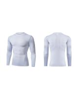 2025 Camiseta deportiva de manga larga para hombre con alta elasticidad y mangas largas de color sólido de secado rápido - details 6