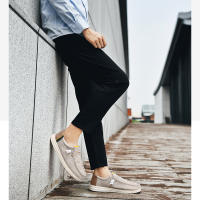Zapatos náuticos informales para hombre, mocasines de lona de alta calidad, cómodos, con punta redondeada, color azul - details 12