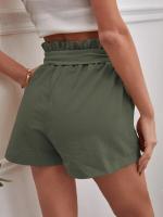 Pantalones Cortos de Verano para Mujer Algodón Transpirable, Cintura Elástica con Bolsillo, Color Sólido, Estilo Casual - details 28