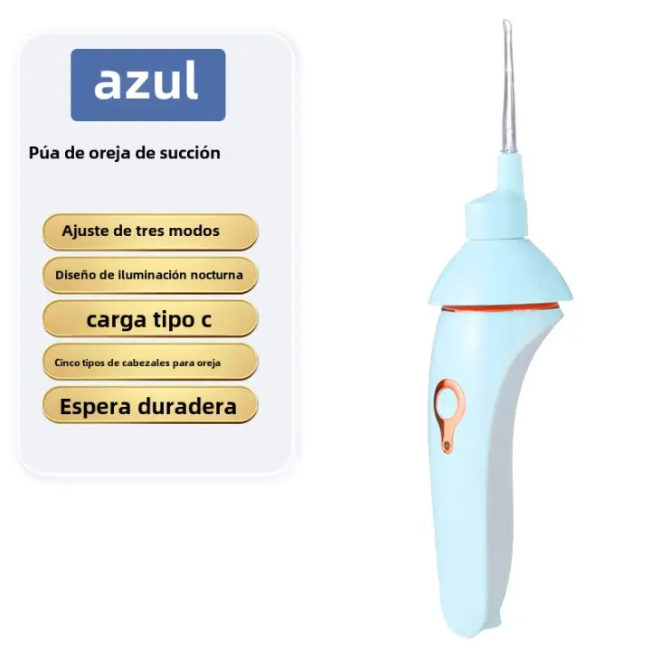 Aspira y Cava Orejas Eléctricas Herramienta de Limpieza de Cerumen Luminoso para Adultos y Niños - 1