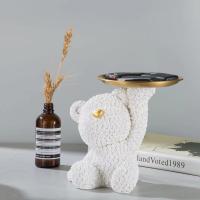 Artesanías de resina de oso rosa, adornos para el hogar, almacenamiento de bandeja de estudio, decoraciones de entrada de transmisión en vivo - details 5