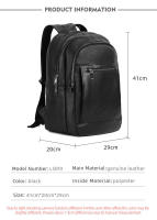 Mochila de piel auténtica 100% para hombre, mochila para portátil de 14 pulgadas, vintage, a la moda - details 9