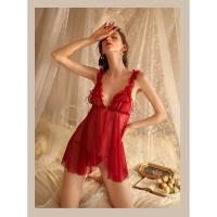 Picardías de encaje para mujer, camisón de malla con cuello en V profundo sin mangas, Sexy, exótico, caliente - details 19