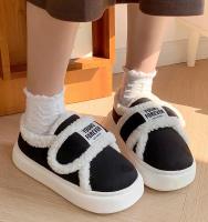 Zapatillas cálidas de algodón para hombre y mujer, zapatos de plataforma de invierno, suela gruesa de felpa suave, calzado para el suelo del hogar con tacones - details 8