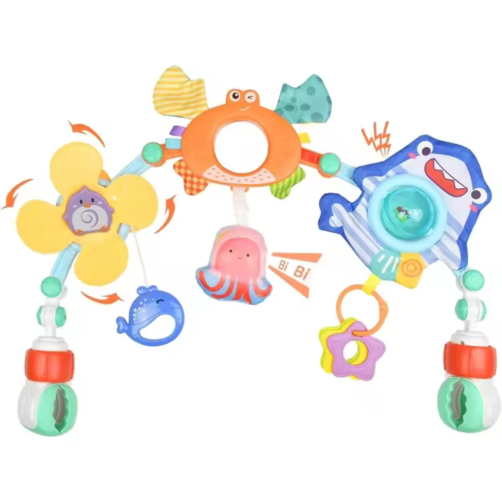 Arco de Juego Ajustable para Cochecito Juguete con Clip para Cuna de Bebé - 1