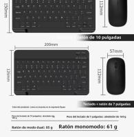 Kit Teclado y Ratón Bluetooth 5.3 Español - Diseño Ultradelgado 7", Teclado Silencioso con Carga Rápida 44 Días, Ratón Portátil Metalizado - Compatible iOS/Android/Windows para Oficina y Hogar - details 8