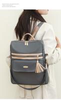 Mochila De Trabajo ligera para mujer, morral de viaje informal, resistente al agua, color negro y rosa - details 6