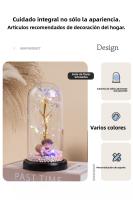 Lámpara Decorativa de Vidrio con Rosa Eterna Diseño Boho Chic para Dormitorio/Sala de Estar - details 1