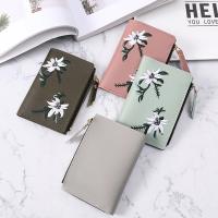 Cartera corta coreana para estudiantes, billetera de cuero PU con cremallera, flores bordadas, Mini bolso para mujer - details 9