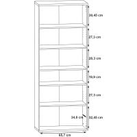 2 puertas, estantes, blanco / roble arena, 69x179x35 cm - details 5