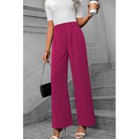 Pantalones de oficina de moda para mujer de cintura alta y pierna ancha 2025 en algodón original. - details 17