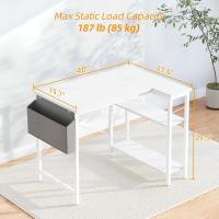 Mesa de Juegos de Esquina 100 x 70 cm Con Estantes Mesa de Esquina Reversible para PC - details 2