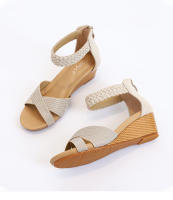 Sandalias para mujer, nuevas sandalias de verano para mujer, zapatos de verano tejidos, tacones de cuña de moda romana. - details 9