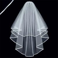 Velo de novia corto y sencillo de tul de dos capas con peine, velo de novia blanco marfil para novia, accesorios de boda - details 7