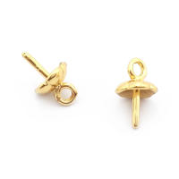 Perlas de latón de alta calidad con baño de oro de 18K, media perforación, para conectar dijes, tapas de perlas, accesorios para la fabricación de joyería DIY para mujeres - details 60