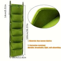 7 bolsas verticales, colgante de pared de tela de fieltro, ETA de jardín al aire libre, contenedor para plantar flores y verduras - details 2