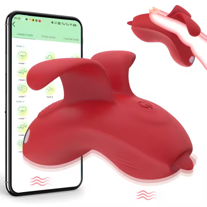 Mini vibrador de dedo controlado por aplicación con lengua lamiendo masturbador femenino pezón clítoris juguete sexual para mujeres parejas placer - 1